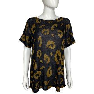 Bombom Black Knit Large Cheetah Spot Top